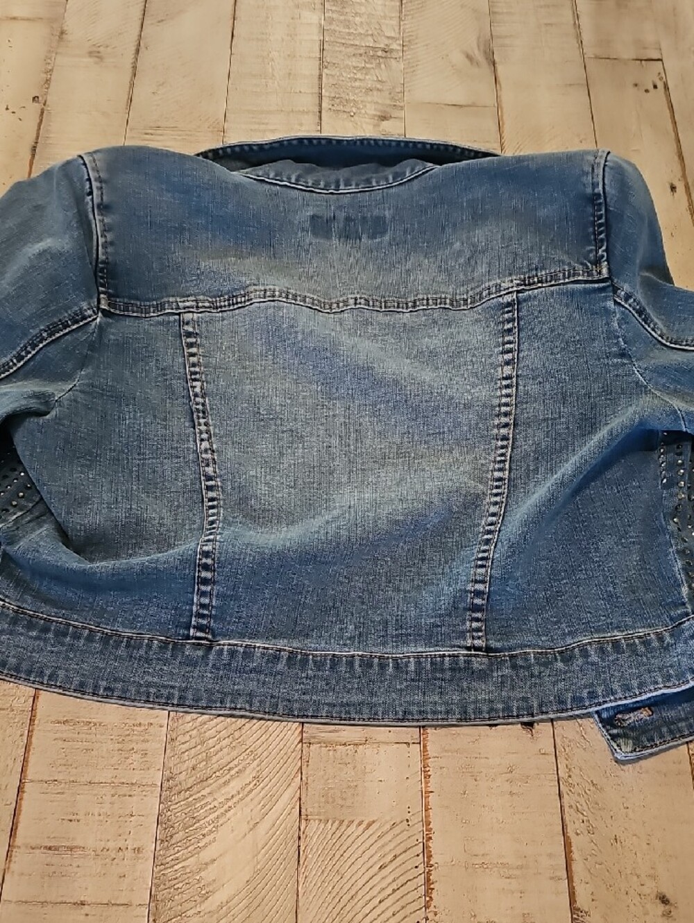 Chico's Platinum Blue Studded Denim Jacket - Picture 8 of 14